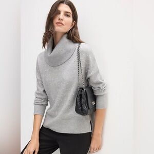 Joseph Ribkoff Light Gray Cowl Neck Sweater